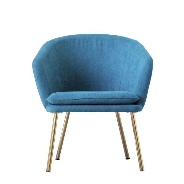 Kék bársony fotel skandináv stílusban