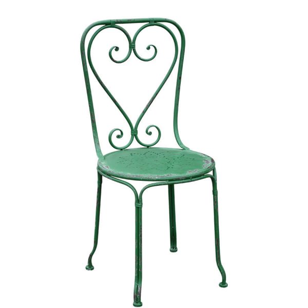 Zöld fém kerti szék