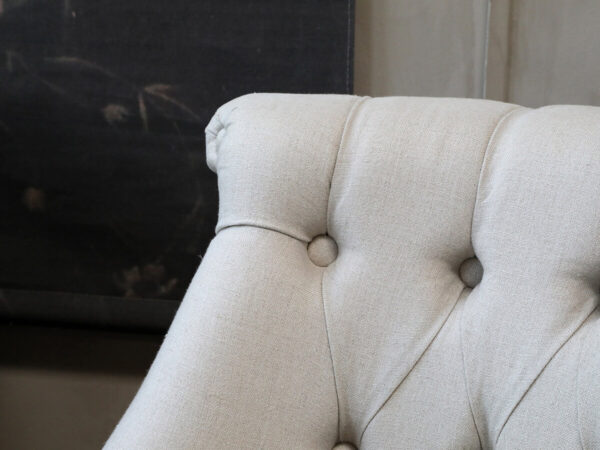 Elegáns francia stílusú fotel bézs vászon huzattal