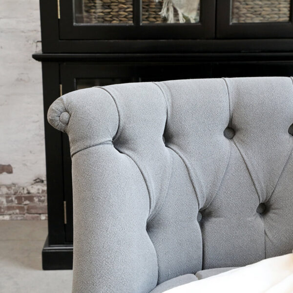 Kanapé szürke vászon huzattal francia elegáns stílusban