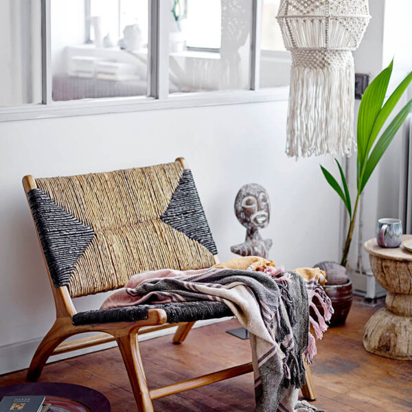 Szürke mintás futó gyapjú szőnyeg bohém hangulat skandináv stílus