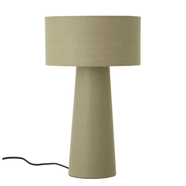 Zöld textil bevonatú asztali lámpa skandináv stílus lakberendezés webshop