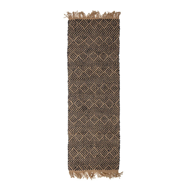 Juta szőnyeg natúr skandináv futószőnyeg szürke mintával