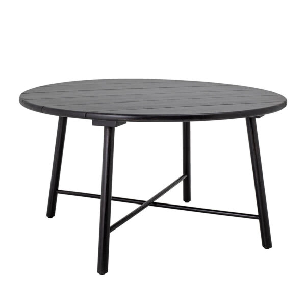 Fekete kör alakú akácfa étkezőasztal skandináv konyhába