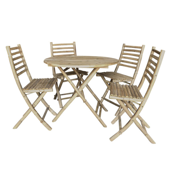 Bambusz kerti asztal szett 4 székkel