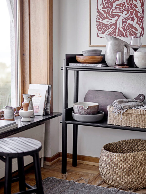 Fekete tölgy konzolasztal skandináv stílus elegáns bútor