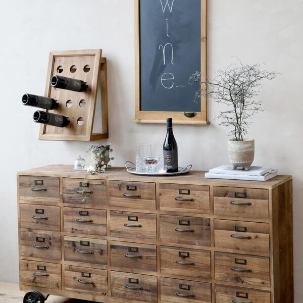 Fenyő komód húsz fiókkal indusztriális stílus