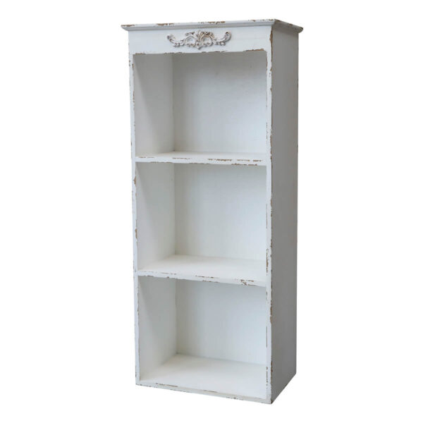 Fehér vintage fali polc három polccal shabby chic