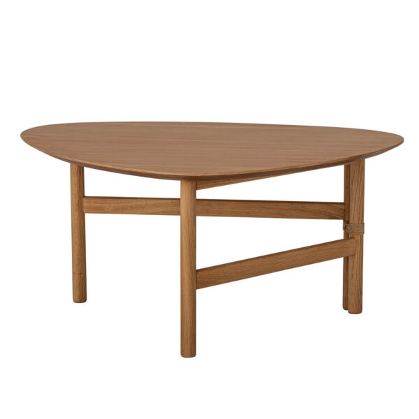 Natúr tölgy kávézóasztal ívelt skandináv design