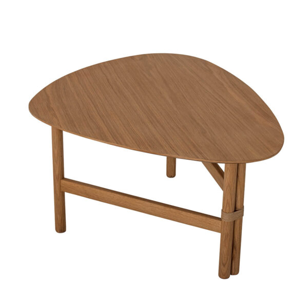 Natúr tölgy kávézóasztal ívelt skandináv design
