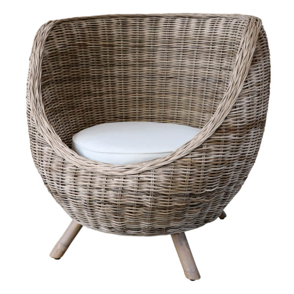 Rattan kerti fotel párnával