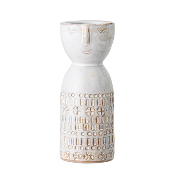 Kerámia váza arc mintával skandináv dekoráció