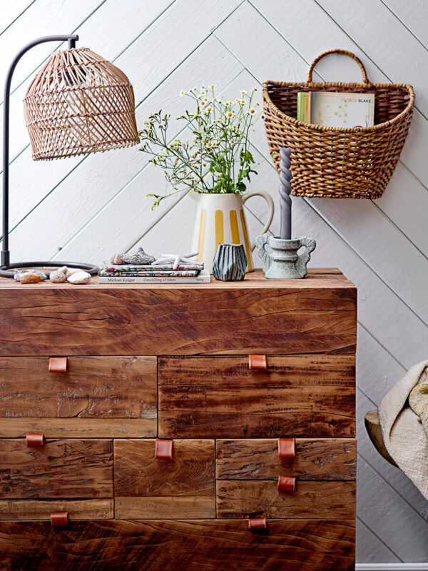 Rattan asztali lámpa minimalista skandináv stílus