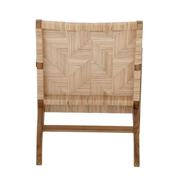 Rattan betétes tikfa fotel skandináv lakberendezés