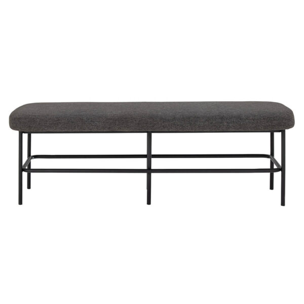 Fekete ülőpad szürke ülőfelülettel skandináv stílusban előszoba pad