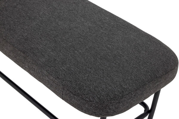 Fekete ülőpad szürke ülőfelülettel skandináv stílusban előszoba pad