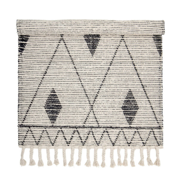 Pamut szőnyeg fekete-fehér mintával