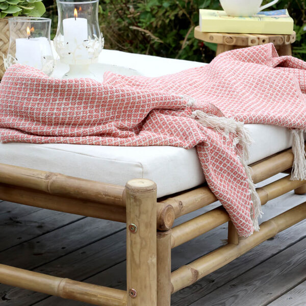 Púderrózsaszín pamut takaró