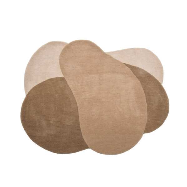 Barna mintás gyapjú szőnyeg szabálytalan alakú szőnyeg