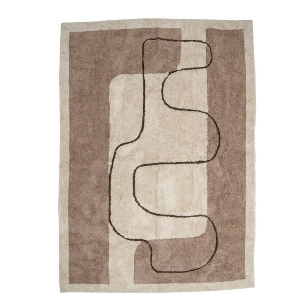 Bézs mintás pamut szőnyeg skandináv stílusban