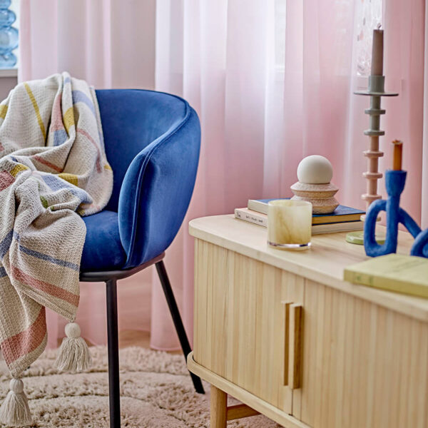 Étkezőszék kék textil bevonattal