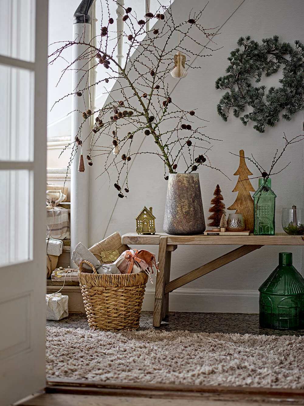 őszi dekoráció természetes anyagokkal