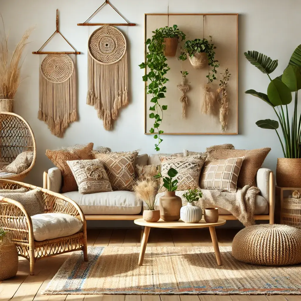 skandináv stílus ötvözete a bohém stílus elemeivel