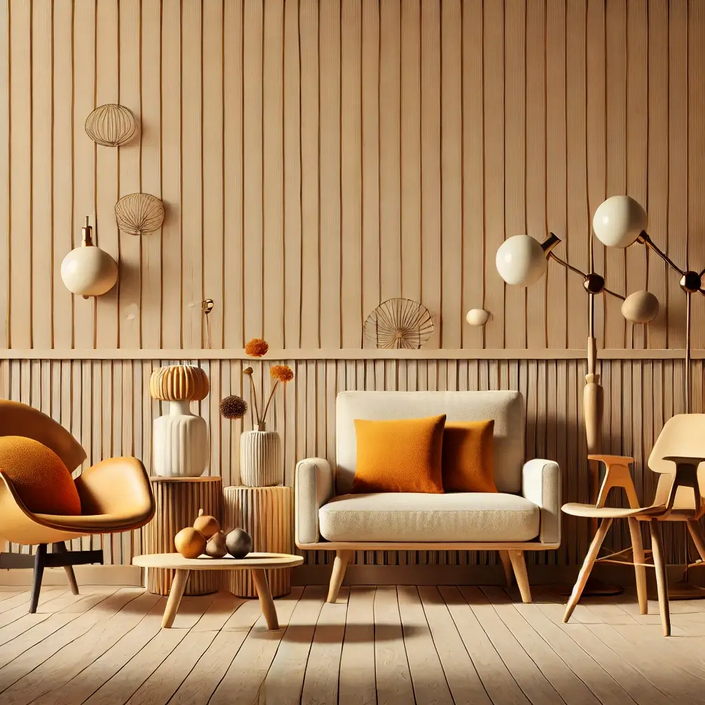 skandináv stílus kombinálva mid-century modern stílussal