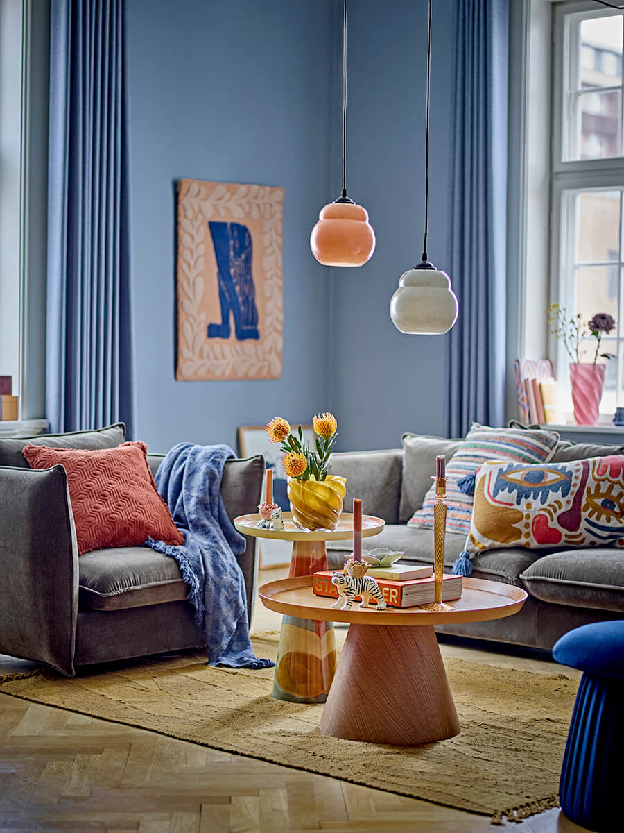 színes textilek a skandináv lakberendezésben