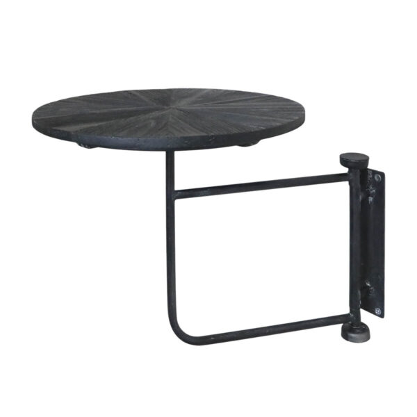 Kör alakú fekete fali polc 30 cm átmérővel Chic Antique