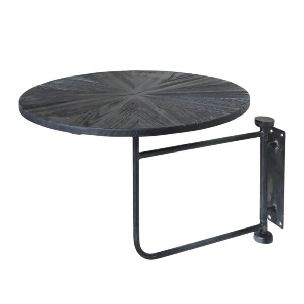 Kör alakú fekete fali polc 35 cm átmérővel Chic Antique