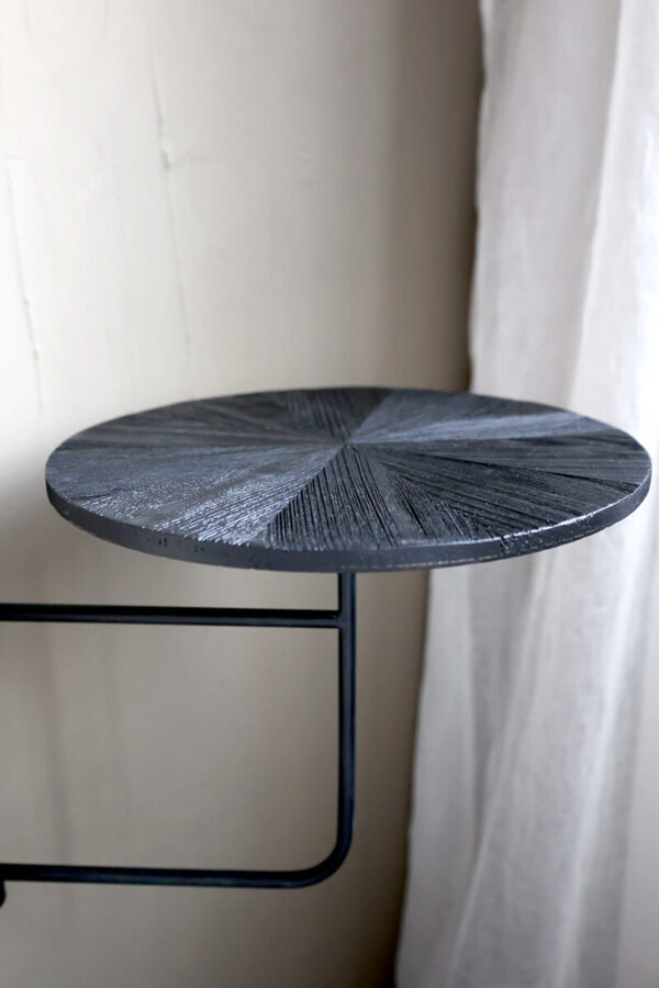 Kör alakú fekete fali polc 35 cm átmérővel Chic Antique