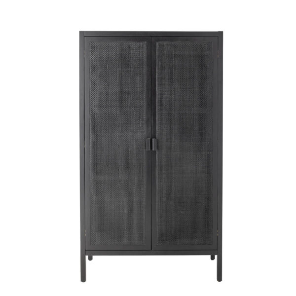 Polcos szekrény fekete színben, monokróm skandináv stílusban a dán Bloomingville-től