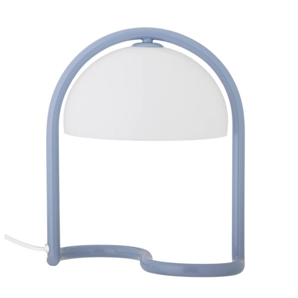 Kék fém asztali lámpa modern minimalista skandináv stílusban a dán Bloomingville-től