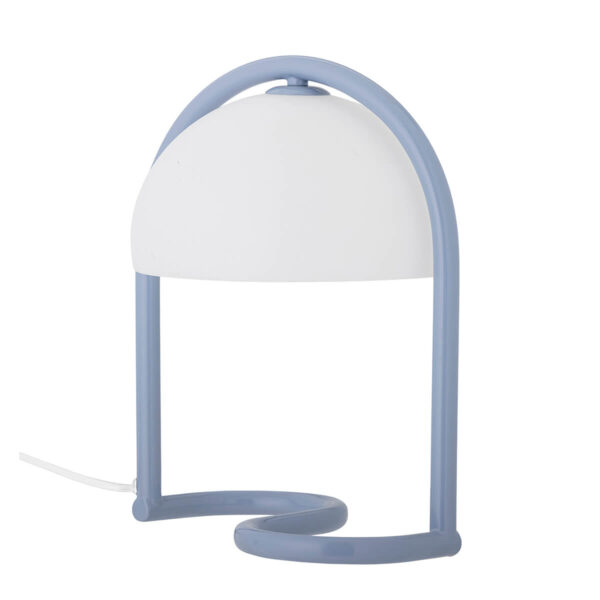 Kék fém asztali lámpa modern minimalista skandináv stílusban a dán Bloomingville-től