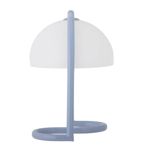Kék fém asztali lámpa modern minimalista skandináv stílusban a dán Bloomingville-től
