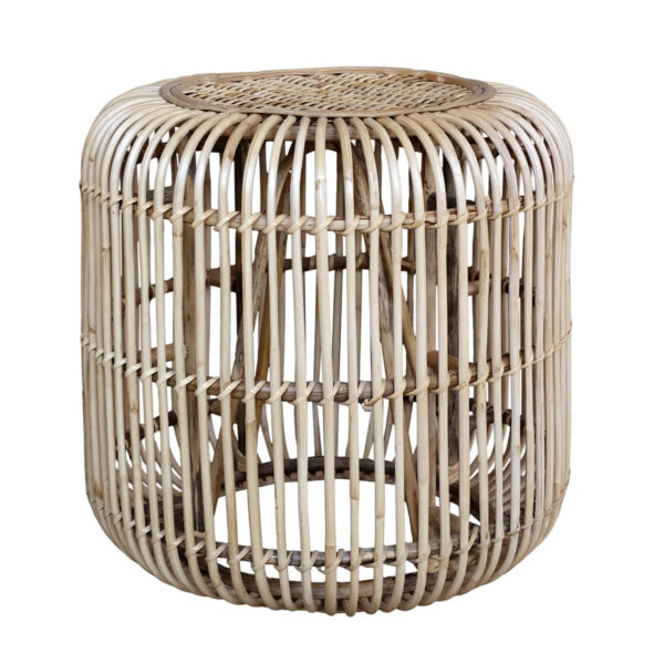 Rattan kerti asztal kör alakú dohányzóasztal Chic Antique