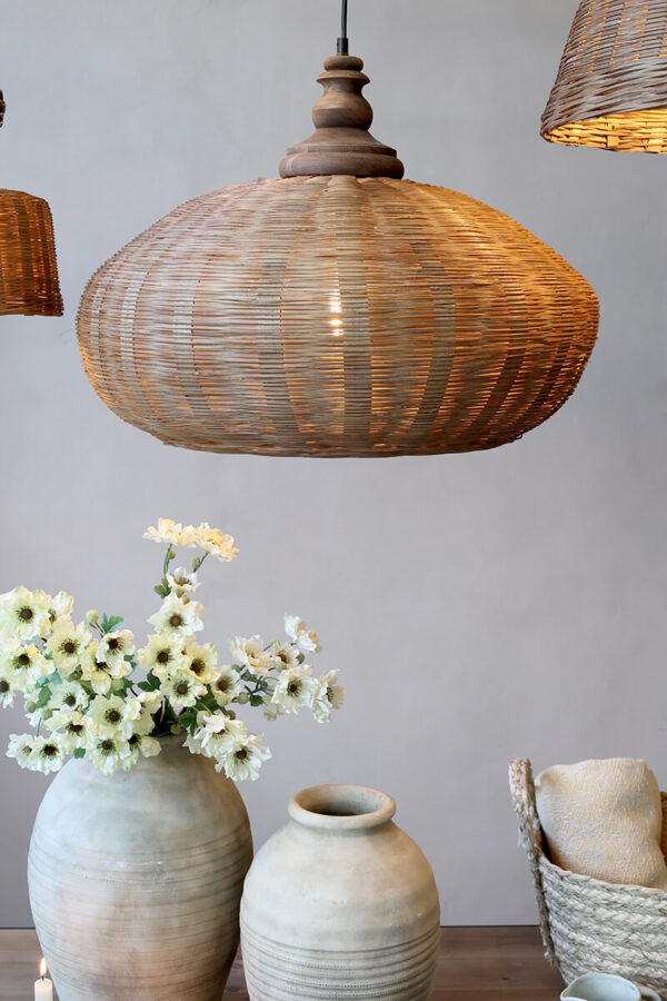 Rattan mennyezeti lámpa Chic Antique