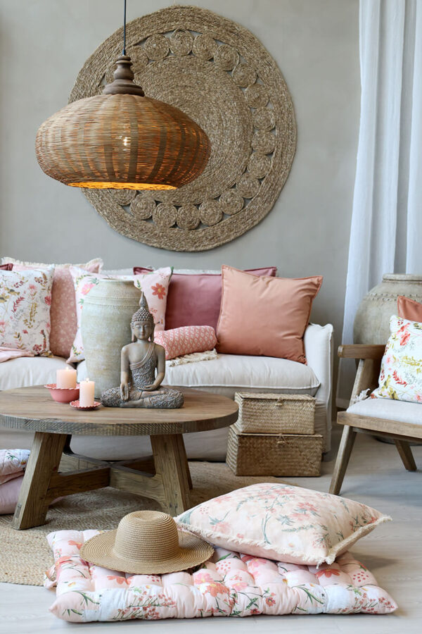 Rattan mennyezeti lámpa Chic Antique