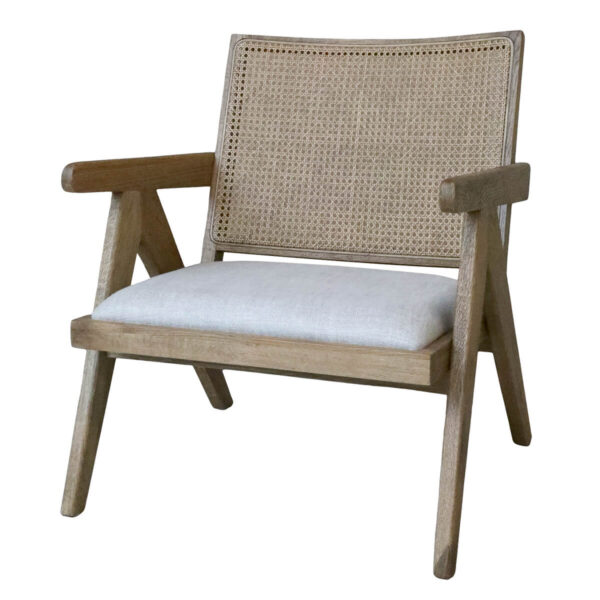 Tölgy fotel rattan háttámlával Chic Antique