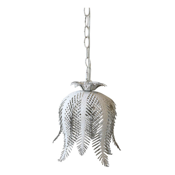 Vintage fehér levél formájú mennyezeti lámpa Chic Antique