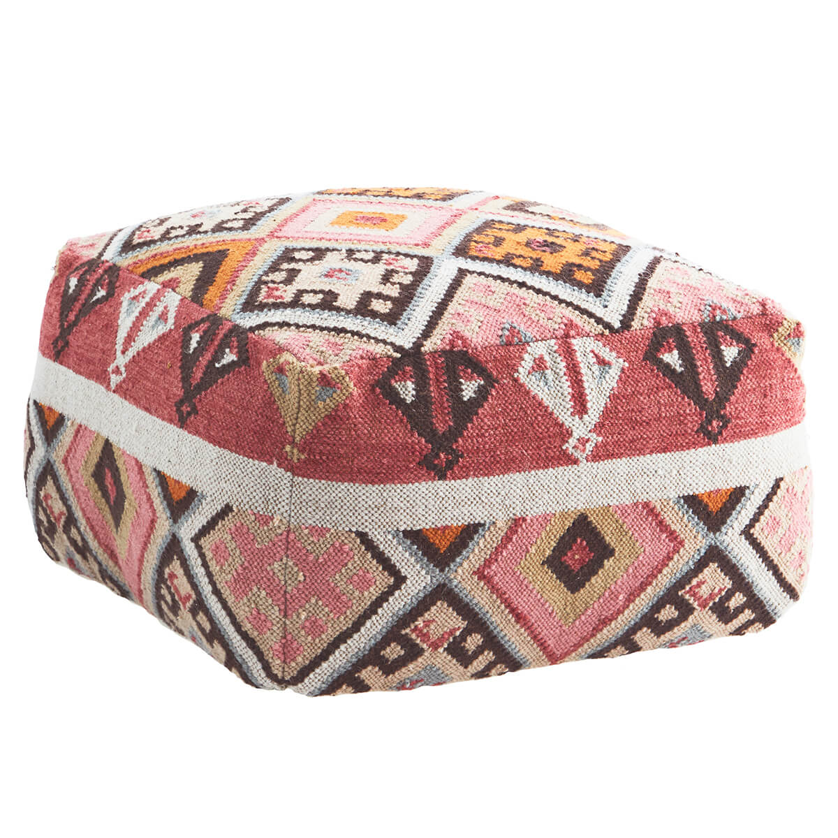 Kézi szövésű gyapjú puff