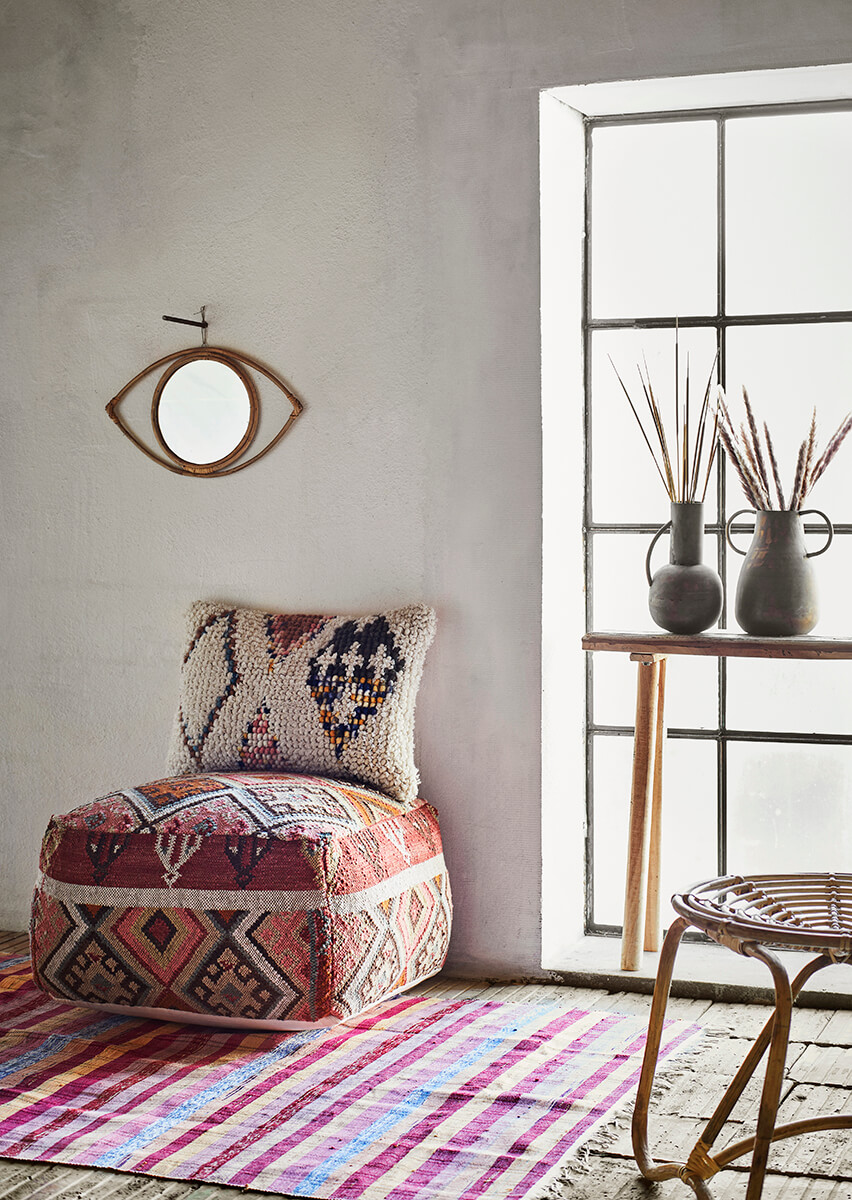 Kézi szövésű gyapjú puff - Image 2