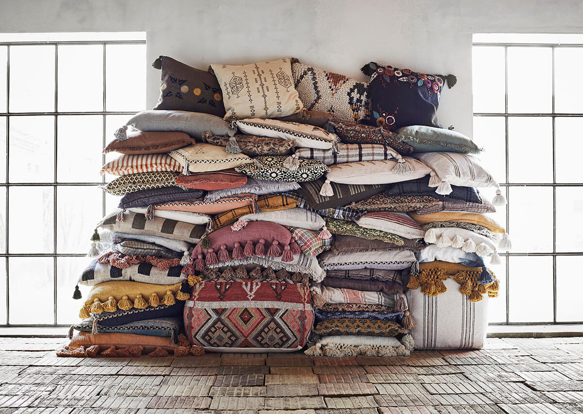 Kézi szövésű gyapjú puff - Image 3