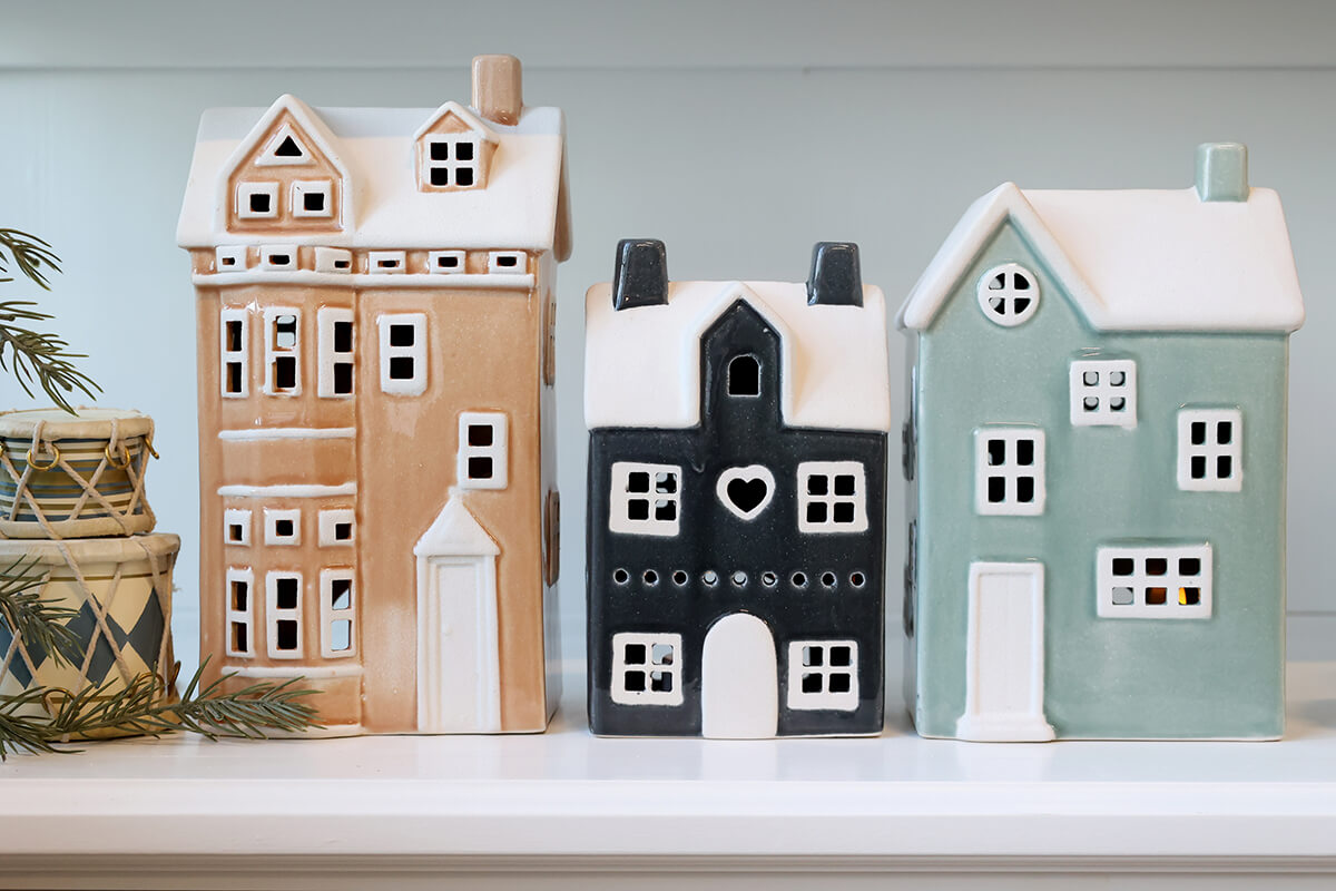 Kerámia mécsestartó ház - púder