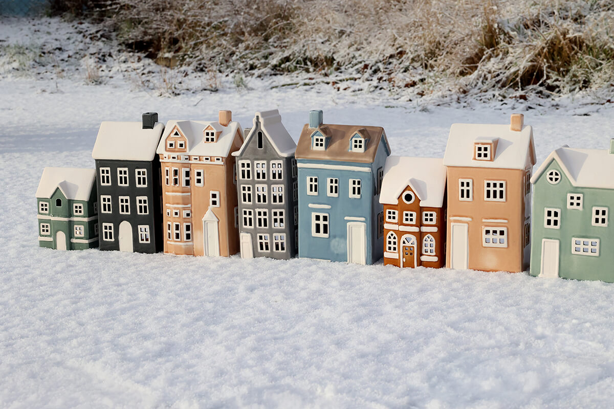 Kerámia mécsestartó ház - púder