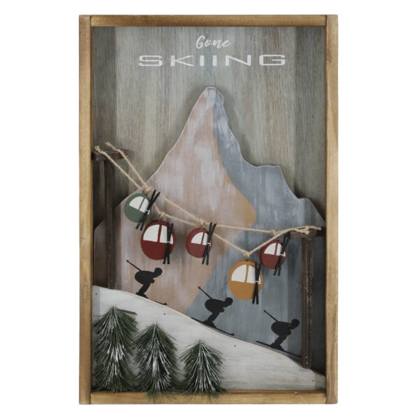 Vintage fali kép síelőkkel