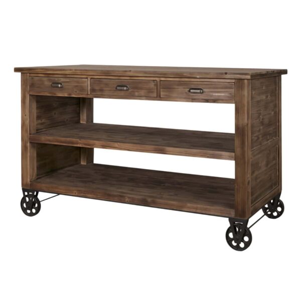 Fenyő konyhasziget kerekeken