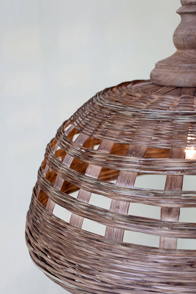 Fonott rattan mennyezeti lámpa