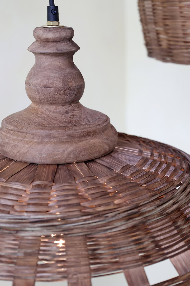 Fonott rattan mennyezeti lámpa